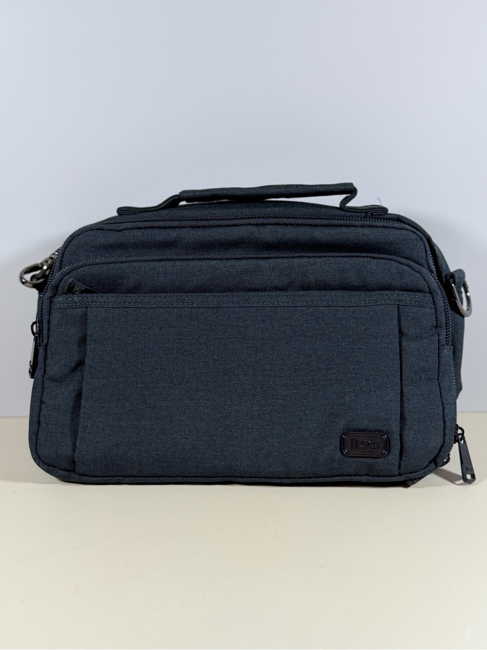 lug Men's Messenger Crossbody Bag in Charcoal Black